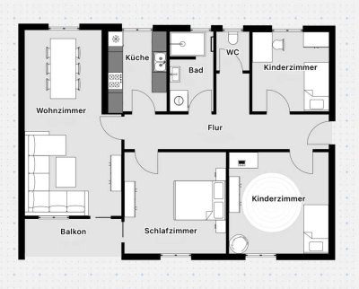 Vollständig renovierte 4-Raum-Wohnung mit Balkon in Altshausen