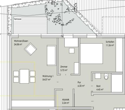 Attraktive 3-Zimmer-Erdgeschosswohnung mit Terrasse