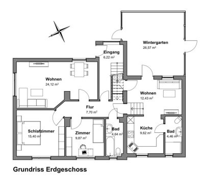 Modernisierte Wohnung mit vier Zimmern sowie Wintergarten und Einbauküche in Marschacht