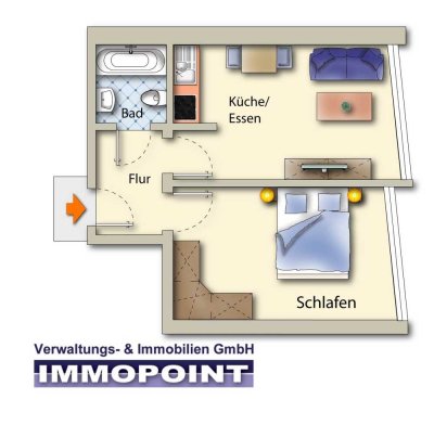 Zuhause im Herzen der Fächerstadt - Möblierte 2 Zimmer Wohnung der Karlsruher Innenstadt!
