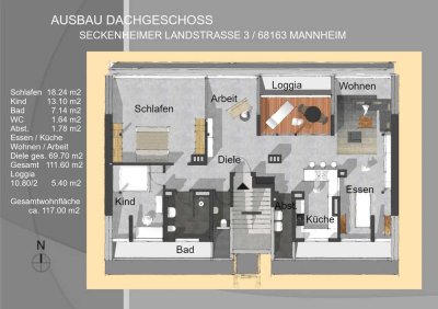 Dachboden in MA-Neuostheim mit Baugenehmigung - zum Selbstausbau