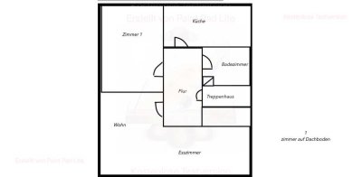 Oberwohnung 3 Zimmer - ausgebauter Dachboden