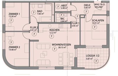 Wohnbeispiel geräumige 4-Zimmer Eigentumswohnung