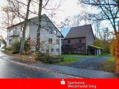 Großes, naturnahes Haus mit Grünland und Bach am Ortsrand, Tierhaltung möglich.