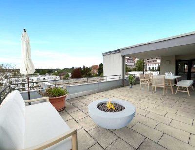 MAGIE AUS RAUM UND LICHT: Exklusives Penthouse mit großer Dachterrasse, Balkon und 1 Außenstellplatz