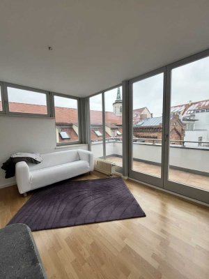 Modernes 2-Zimmer-Penthouse mit großer Terrasse im Herzen Erfurts historischer Altstadt