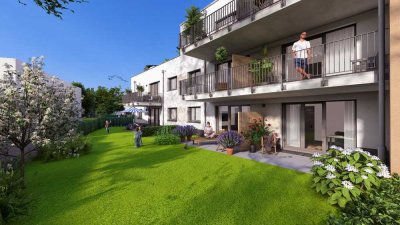 NEUBAU in Eggenstein: Barrierefreie  3-Zimmerwohnung mit Terrasse, Garten und eigener Haustür