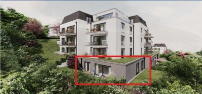 Neubau 3-Zimmer-Erdgeschosswohnung mit gehobener Innenausstattung mit Terrasse in Gummersbach