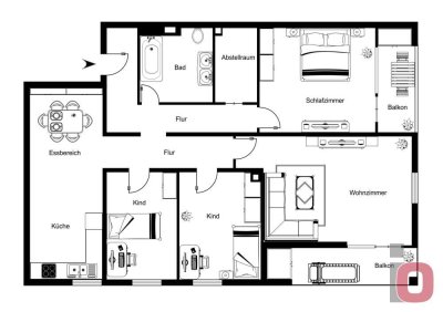 Stylisch und modern - Großzügige 4,5 ZKB Wohnung mit 2 Balkonen