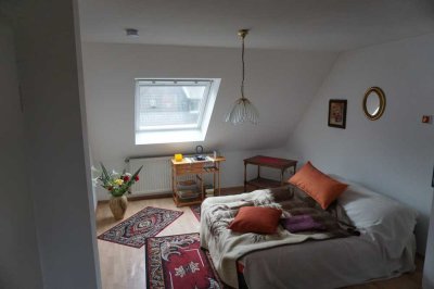 Helle gepflegte 1-Zimmer-Dachgeschosswohnung mit Balkon und EBK zentraler, ruhiger Lage