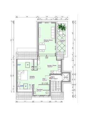 Energieeffizientes (KfW 55) 2,5-Zimmer Penthouse mit Aufzug