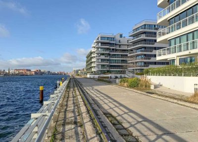 Exklusive Neubauwohnung im prämierten WAVE mit Bootsanliegeplatz und Rooftop-Terrasse!