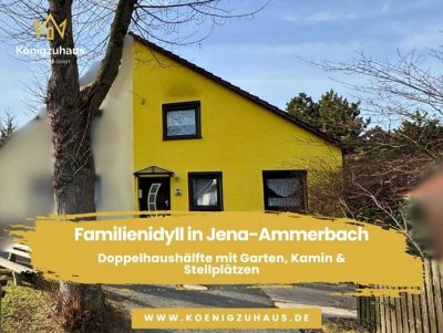 Familienidyll in Jena-Ammerbach – Doppelhaushälfte mit Garten, Kamin & Stellplätzen