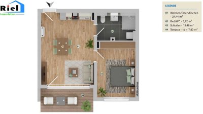 Neubau : 2 Zimmer Wohnung