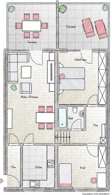 3 ZKB Wohnung mit 2 Terrassen in Bosen sucht nette Mieter