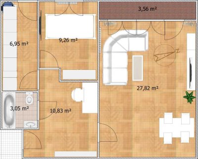 FREIE, 2-Raum-Wohnung mit geh. Innenausstattung mit Balkon/ParkP - TOP LAGE *OHNE MAKLER*