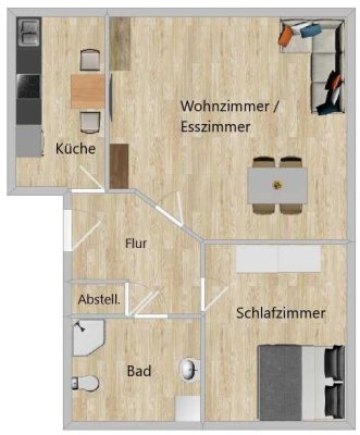 Ruhige 2-Zimmer-Wohnung in Bassen