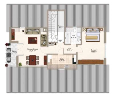 WOHNEN IN WALDBRONN = DACHGESCHOSS-WOHNUNG IN RUHIGER WOHNLAGE MIT WESTBALKON