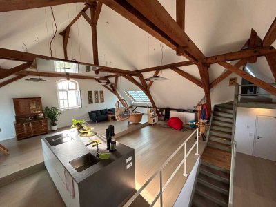 Blick über RV und in die Alpen  - Lichtdurchflutetes Loft im DG