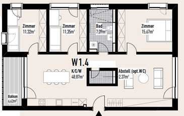 Großzügige Wohnung im 1.OG  - Wohnraum von West-nach Ost durchgängig