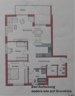 moderne helle 3 Zimmer-Wohnung 105m² mit Balkon zusätzl. Abstellraum in Achstetten