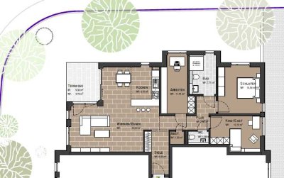 Erstbezug: 4-Zi-EG-Wohnung mit Terrasse, Garten, TG-Stellplatz in Lauffen am Neckar