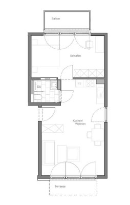 2-Zimmer-Wohnung mit Balkon und kl. Terrasse! Zweitbezug in Niedrigenergiehaus von 2017.