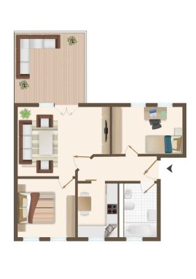 Zur Eigennutzung! Baujahr 2018: 2,5-Zimmerwohnung mit Fußbodenheizung, S/W-Dachterrasse, Wannenbad