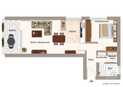 Stilvolle, modernisierte 2-Zimmer-Wohnung mit Balkon und Einbauküche in Münster