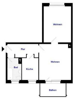 Perfekt geschnittene 2-Raum-Wohnung mit EBK & Balkon