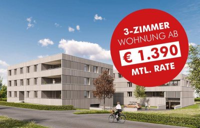 WOHNBAUFÖRDERUNG | Ihr Wohnglück im Naherholungsgbiet am Rhein | 3-Zimmer Wohnung (Top B03)