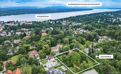 Starnberg - Söcking. Weitläufiges Parkgrundstück mit historischem Jagdschlösschen samt Gästehaus.