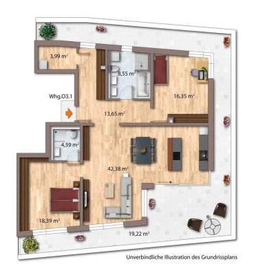 WE 26: Lichtdurchflutetes Penthouse im hochwertigen Neubau