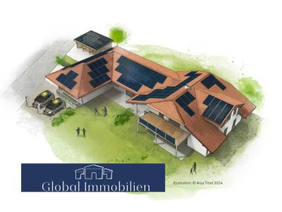 Hochwertig, energieautark saniert zur Miete: Exklusives 2-Z EG-Appartement mit Terrasse bei München