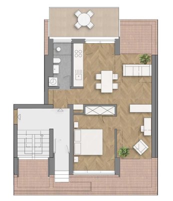 Dachneubau mit großem West-Balkon in ruhiger Lage als optimale Kapitalanlage oder zur Eigennutzung