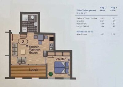 Erstbezug: Helle 2 Zimmerwohnung in Horb-Nordstetten