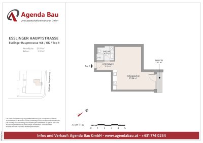 Komfortable 1-Zimmerwohnung mit Balkon