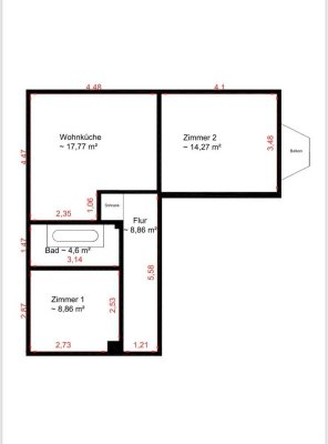 Ansprechende 2,5 Zimmer-Wohnung mit Balkon in Hof