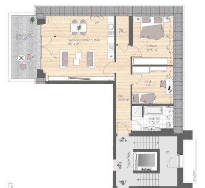 3-Raum-Dachgeschosswohnung in Rabenstein