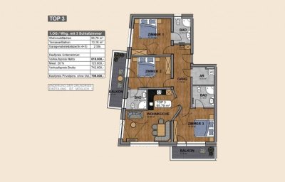 Neubau 2025 Wohnung mit 3 Schlafzimmer