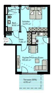 ***moderne 2-Zimmer Wohnung - Terrasse - barrierefrei***