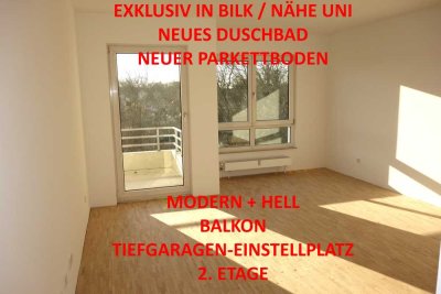 EXKLUSIV NÄHE UNI NEUES DUSCHBAD NEUER PARKETTBODEN MODERN UND HELL MIT BALKON TG.-STELLPL. 2.OG