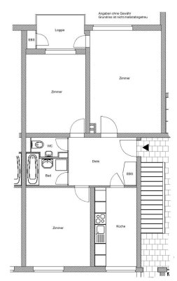 Sanierte 3 Zimmerwohnung mit Balkon