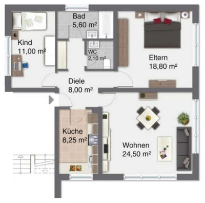 Freundliche Souterrain-Wohnung in Solingen Merscheid/ Ohligs