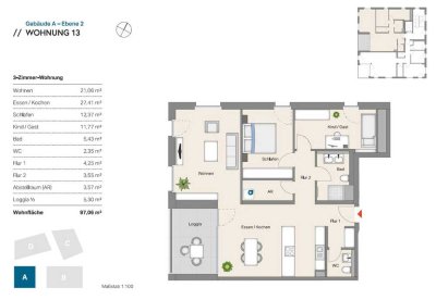 Helle 3,5-Zimmer-Wohnung mit Loggia in zentraler Lage in Herrenberg