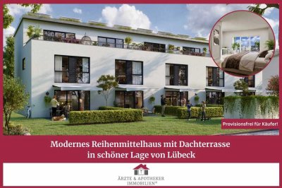 Modernes Reihenmittelhaus mit Dachterrasse in schöner Lage von Lübeck