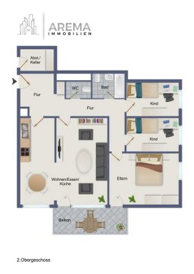Charmante 4-Zimmer-Wohnung mit Balkon in gepflegter Wohnanlage