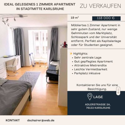 Möblierte 1-Zimmer-Wohnung in Karlsruhe