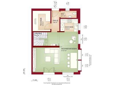 AUSBAUHAUS Doppelhaushälfte "CELEBRATION 122L V2" mit Best- u. Festpreisgarantie von BIEN-