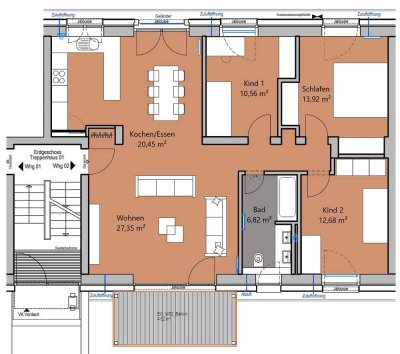 Attraktive 4 Zimmer-Wohnung mit großem Balkon zum Einziehen und Wohlfühlen.